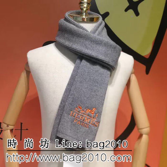 HERMES愛馬仕專櫃同步2018男士冬季兔絨圍巾 男女同款 LLWJ7561